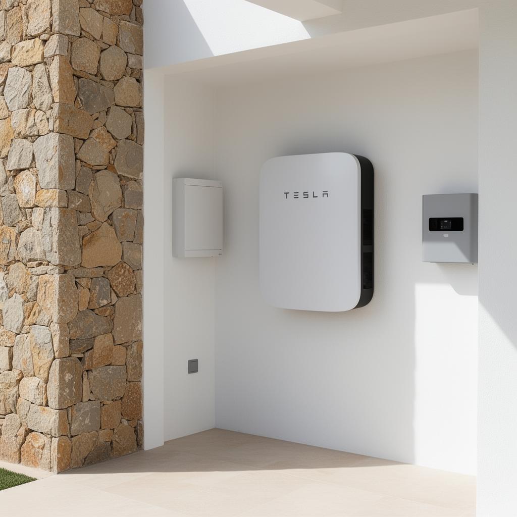 Sistema de batería solar instalado en una villa de Marbella